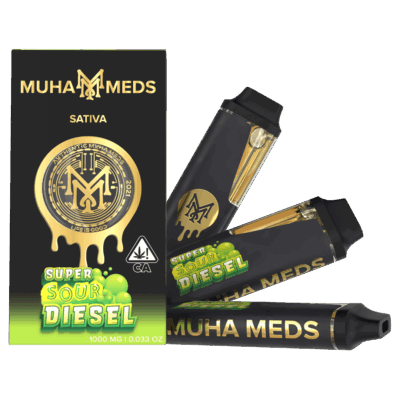 Muha Meds Super Sour Diesel THC distillate disposable 2g