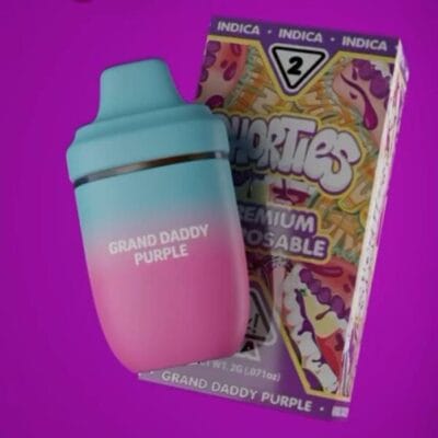 Shorties Granddaddy Purple 2g live resin and liquid diamond disposable