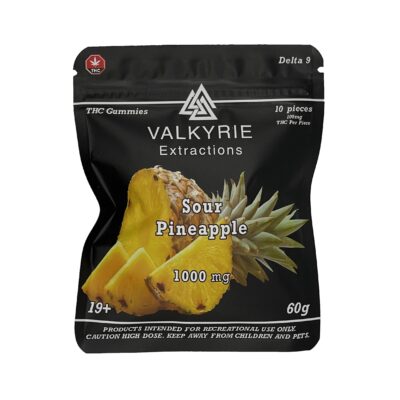 Valkyrie Sour Pineapple 1000mg THC gummies bag