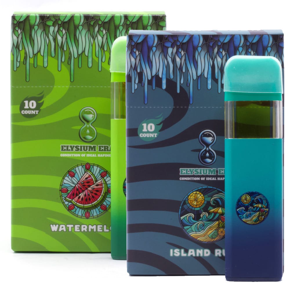 Elysium Era 2g THC distillate disposable vape assorted flavours