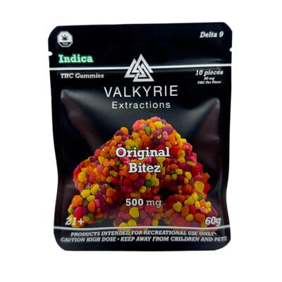 Valkyrie Original Bitez 500mg THC gummies pouch