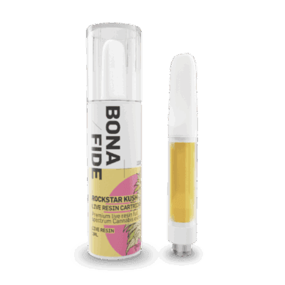 Bonafide Rockstar Kush live resin indica vape cartridge 1g