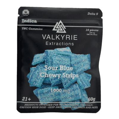 Alternative view of Valkyrie - Sour Blue Chewy Strips 1000mg THC
